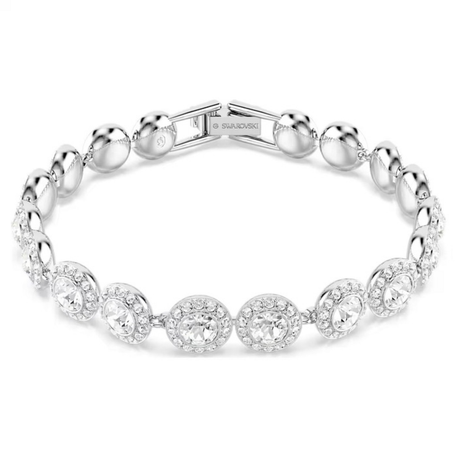 Swarovski armbånd Una Angelic Tennis bracelet Round cut, White, Rhodium plated - 5682279