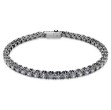 Swarovski armbånd Matrix Tennis bracelet Round cut, Gray, Ruthenium plated - 5693929