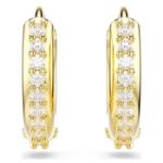 Swarovski øredobber Matrix hoop earrings Round cut, White, Gold-tone plated - 5697228