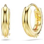 Swarovski øredobber Matrix hoop earrings Round cut, White, Gold-tone plated - 5697228