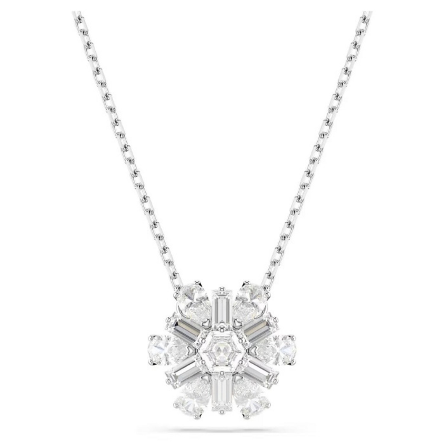 Swarovski smykke Idyllia pendant Mixed cuts, Snowflake, White, Rhodium plated - 5691484