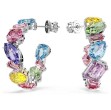Swarovski øredobber Gema hoop earrings Asymmetrical design, Mixed cuts, Small, Multicolored, Rhodium plated - 5692412