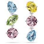 Swarovski øredobber Gema drop earrings Asymmetrical design, Mixed cuts, Multicolored, Rhodium plated - 5692406