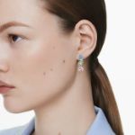 Swarovski øredobber Gema drop earrings Asymmetrical design, Mixed cuts, Multicolored, Rhodium plated - 5692406