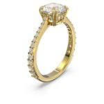 Swarovsk Stilla cocktail ring Round cut, Pavé, White, Gold-tone plated - 5642617