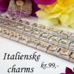 Stål charms i samme størrelse som de mest kjente armbåndene av samme type, Hjerte, hvit - N-045