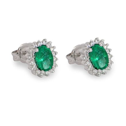 Diamantøredobber i gull med 0,21 ct TW-Si og smaragd - coc3070784 Diamantøredobber i gull med 0,21 ct TW-Si og smaragd - coc3070784