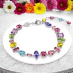 Swarovski armbånd Gema bracelet Mixed cuts, Multicolored, Rhodium plated - 5656427