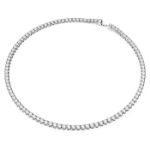 Swarovski collie Matrix Tennis necklace, Round cut, White, Rhodium plated - 5681796