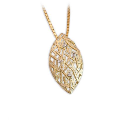 Diamantsmykke i gull 14 kt med 0,05 ct W-Si - BUR234203 Diamantsmykke i gull 14 kt med 0,05 ct W-Si - BUR234203