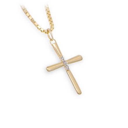 Kors i gull 14kt med 0.015 WSi - bur310604 Kors i gull 14kt med 0.015 WSi - bur310604