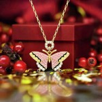 Bilde av Swarovski smykke Idyllia pendant Butterfly, Multicolored, Gold-tone plated - 5658857