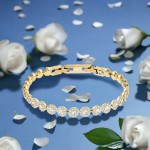 Swarovski armbånd Una Angelic Tennis bracelet Round cut, Pavé, Medium, White, Gold-tone plated - 5505469