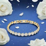 Swarovski armbånd Una Angelic Tennis bracelet Round cut, Pavé, Medium, White, Gold-tone plated - 5505469