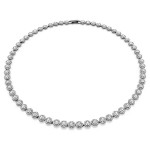 Swarovski collier Una Angelic Round cut, Long, White, Ruthenium plated - 5681057