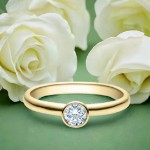 Diamantring forlovelsesring 0,25 ct i 14kt gult gull. Kleopatra - 180190250