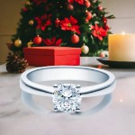 Diamantring forlovelsesring 0,70 ct i 14kt gull. Lilya - 18008070