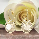 Swarovski øredobber Bella V drop earrings Round cut, Gold tone, Gold-tone plated - 5662093