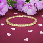 Swarovski armbånd Matrix Tennis bracelet Round cut, Yellow, Gold-tone plated - 5648935