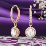 Swarovski øredobber Constella drop earrings Round cut, Pavé, White, Rose gold-tone plated - 5638769