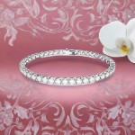 Swarovski armbånd Matrix Tennis bracelet Round cut, White, Rhodium plated - 5648937