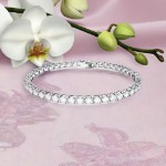 Swarovski armbånd Matrix Tennis bracelet Round cut, White, Rhodium plated - 5648937