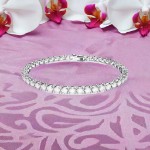 Swarovski armbånd Matrix Tennis bracelet Round cut, White, Rhodium plated - 5648937