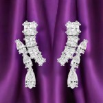 Swarovski øredobber Matrix drop earrings Mixed cuts, White, Rhodium plated - 5700418