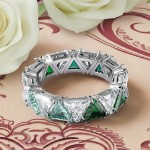 Swarovski Ortyx cocktail ring Triangle cut, Green, Rhodium plated - 5608529