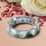 Swarovski Ortyx cocktail ring Triangle cut, Green, Rhodium plated - 5608529