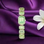 Swarovski klokke Octagon cut bracelet, green, gult - 5630834