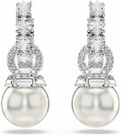 Swarovski øredobber  Matrix drop earrings Crystal pearl, Round cut, White, Rhodium plated - 5691716