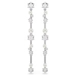 Swarovski øredobber Constella drop earrings Crystal pearl, Round cuts, White, Rhodium plated - 5705614