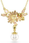 Swarovski smykke Gema pendant Mixed cuts, Crystal pearl, Flower, Pink, Gold-tone plated - 5688490