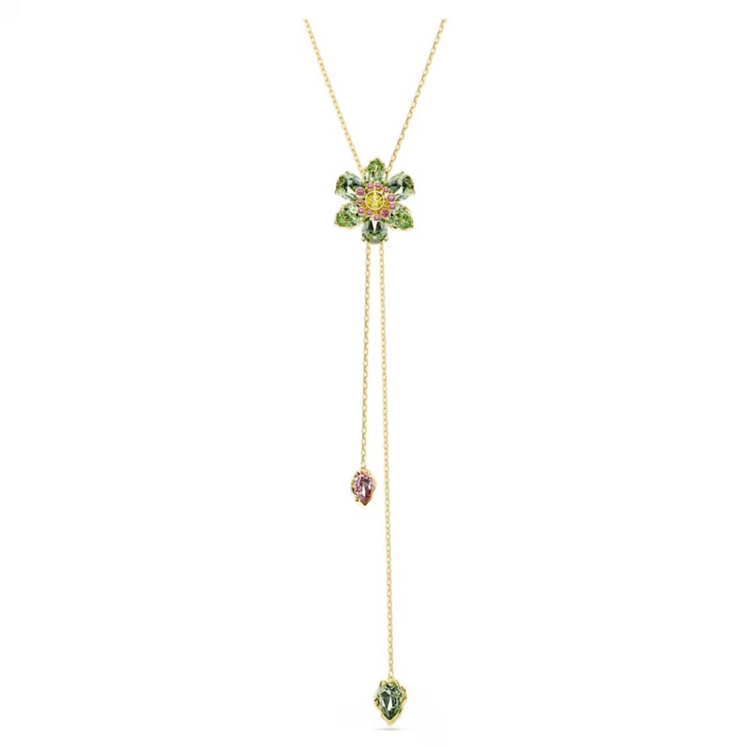 Swarovski smykke Idyllia Y pendant Mixed cuts, Flower, Multicolored, Gold-tone plated - 5717158