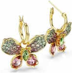 Swarovski øredobber Idyllia drop earrings Mixed cuts, Pavé, Butterfly, Multicolored, Gold-tone plated - 5709953