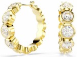 Swarovski øredobber Imber hoop earrings Round cut, White, Gold-tone plated - 5711483