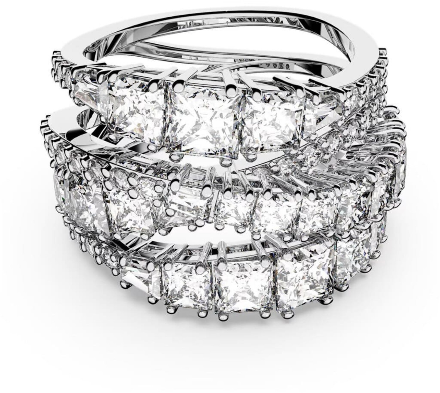 Swarovski Hyperbola ring Mixed cuts, White, Rhodium plated -  5584654