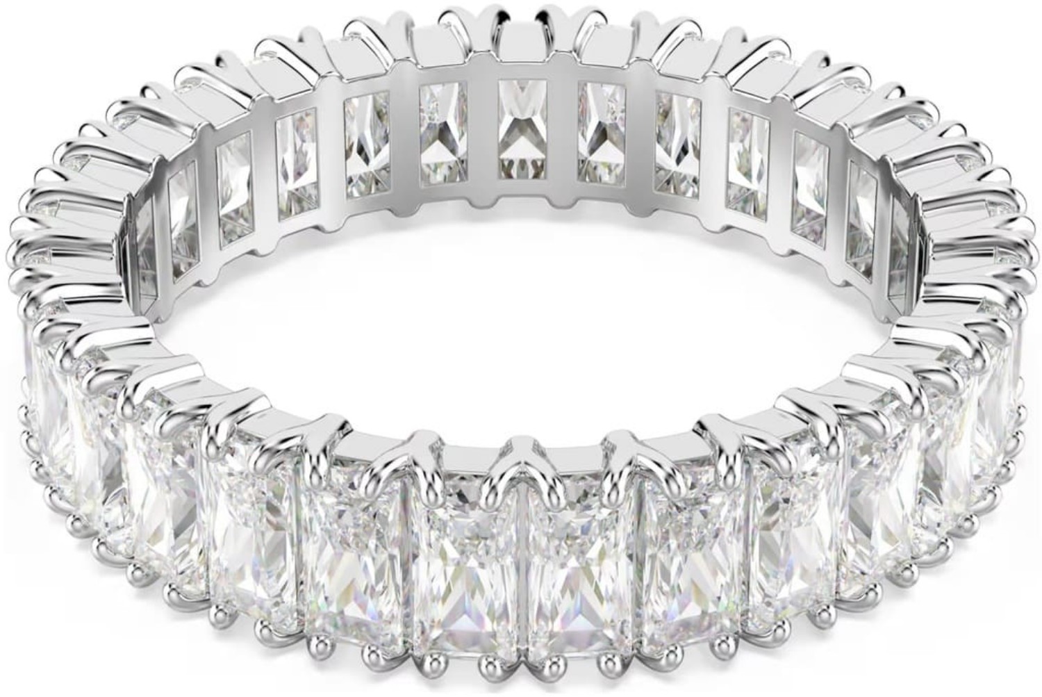 Swarovski Matrix ring Baguette cut, White, Silver-tone finish - 5714334