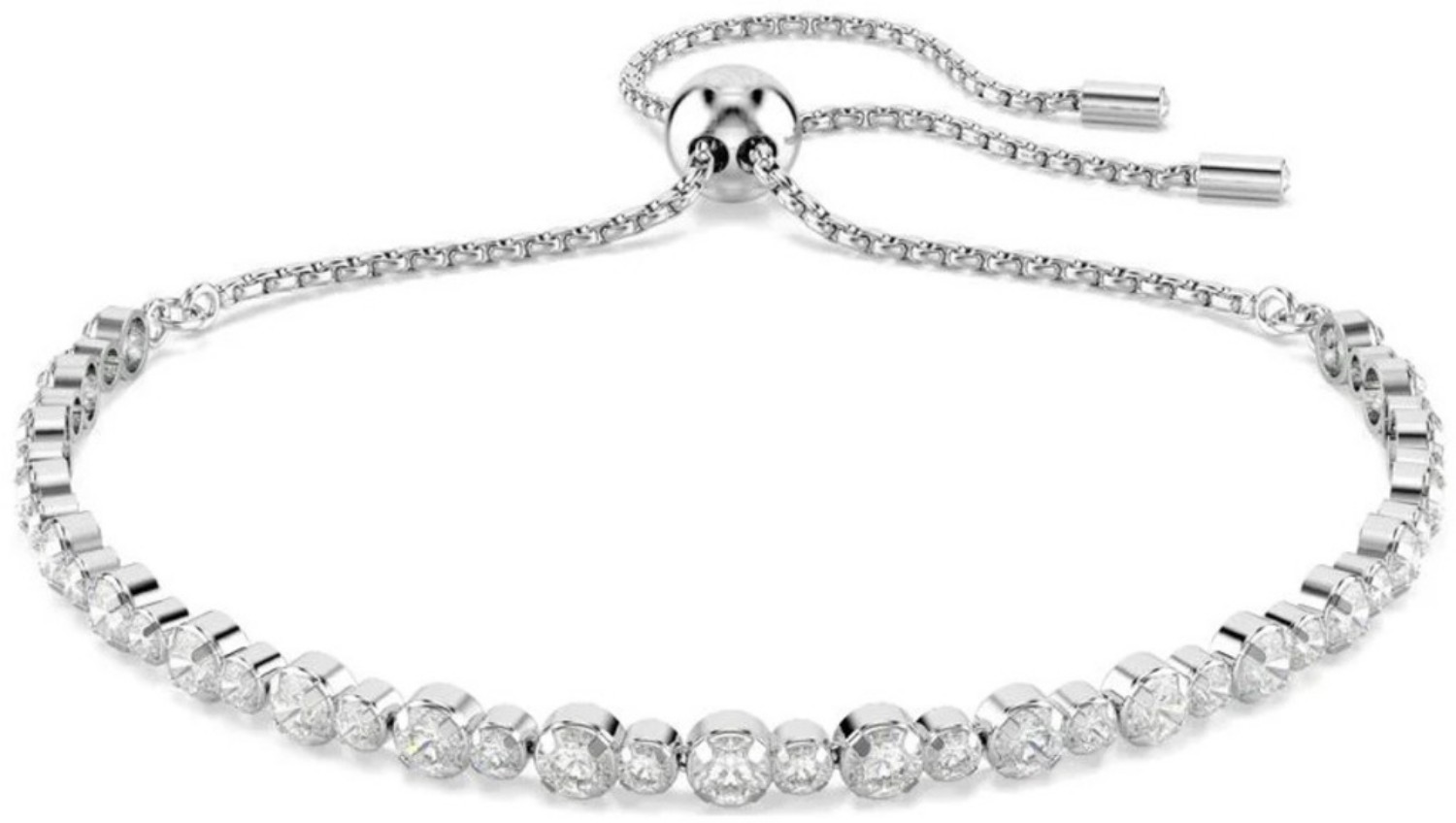 Swarovski armbånd Matrix Tennis bracelet Mixed round cuts, White, Rhodium plated - 5677813