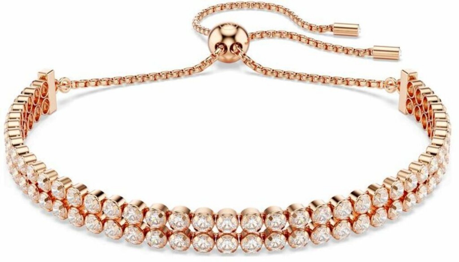 Swarovski armbånd  Matrix Tennis bracelet Round cut, White, Rose gold-tone plated - 5677823