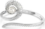 Swarovski armbånd Ariana Grande x Swarovski bangle Crystal pearl, Baguette cut, White, Rhodium plated - 5720863