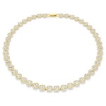 Swarovski collier Una Angelic Tennis necklace Round cut, White, Gold-tone plated - 5720505