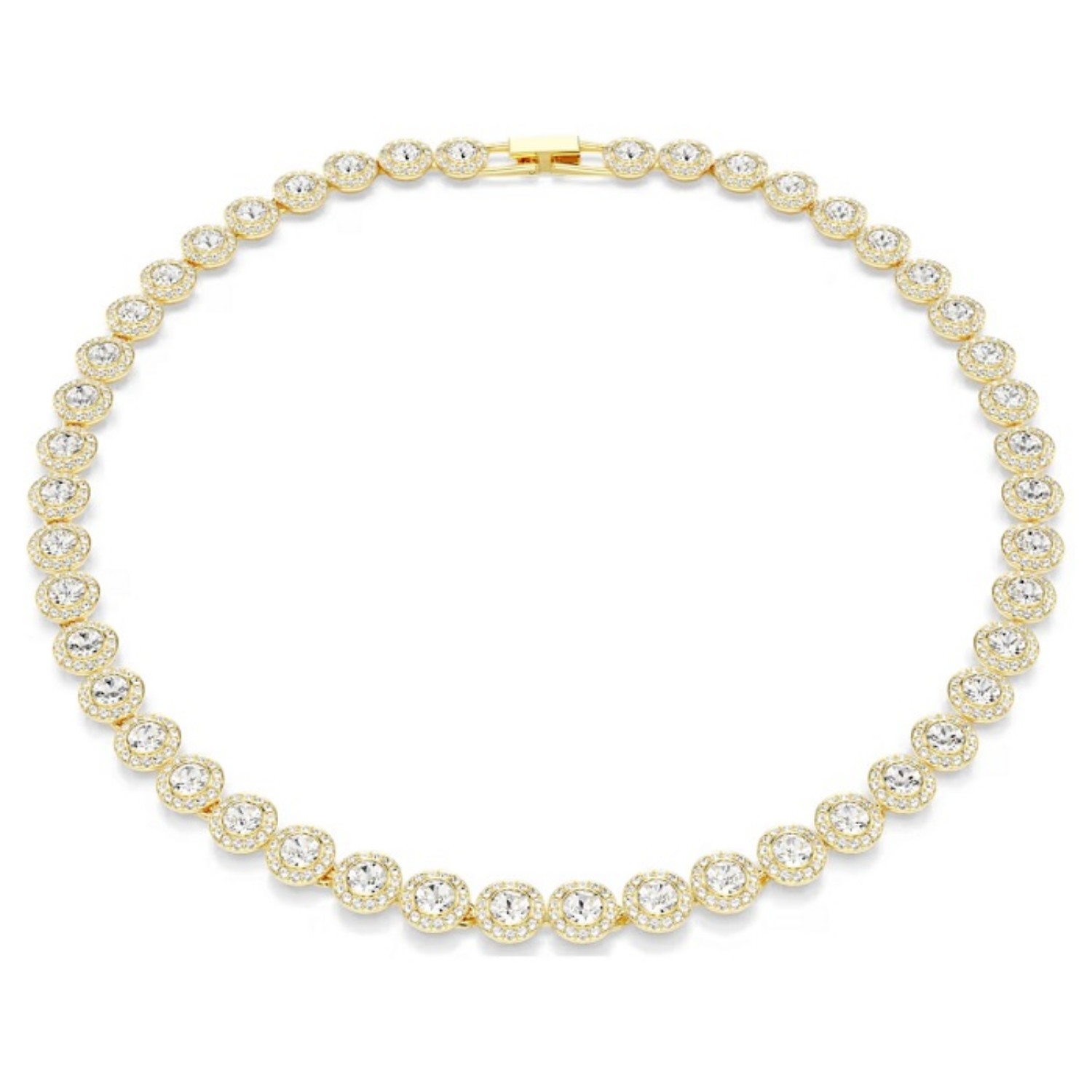 Swarovski collier Una Angelic Tennis necklace Round cut, White, Gold-tone plated - 5720505