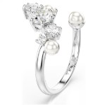 Swarovski Constella open ring Crystal pearl, Round cuts, White, Rhodium plated - 5705599