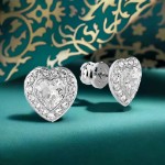 Swarovski øredobber Ariana Grande x Swarovski stud earrings Mixed cuts, Heart, White, Rhodium plated - 5720859