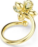 Swarovski Idyllia open ring Mixed cuts, Flower, Green, Gold-tone plated - 5721596