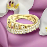 Swarovski Rota cocktail ring Mixed cuts, White, Gold-tone plated - 5661055