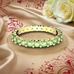 Bilde av Swarovski Matrix ring Round cut, Green, Gold-tone plated - 5658658