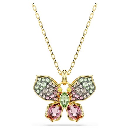 Swarovski smykke Idyllia pendant Mixed cuts, Pavé, Butterfly, Multicolored, Gold-tone plated - 5709950 Swarovski smykke Idyllia pendant Mixed cuts, Pavé, Butterfly, Multicolored, Gold-tone plated - 5709950